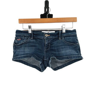 VTG Y2K Hollister Micro Mini Denim Booty Shorts 5/27 Ultra Low Daisy Dukes 90s